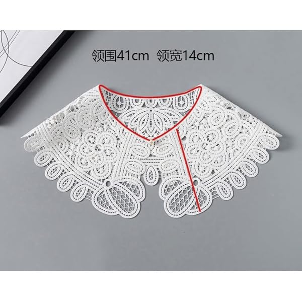 GFDFD Colletto in pizzo di cotone collare da bambola versatile collare falso grande bavero coreano a scialle estate collare decorativo (Color : A, Size : One Size)